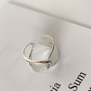 925 Sterling Silver Oxidized Wrap Ring Adjustable